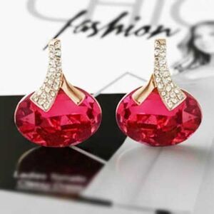 2/$40 Ladies Red Crystal Earrings 